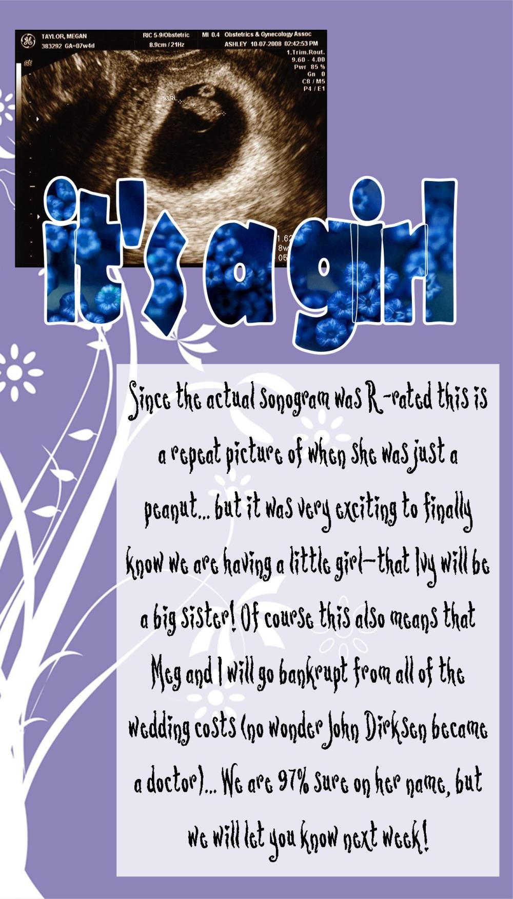 It's A Girl! It's A Girl!