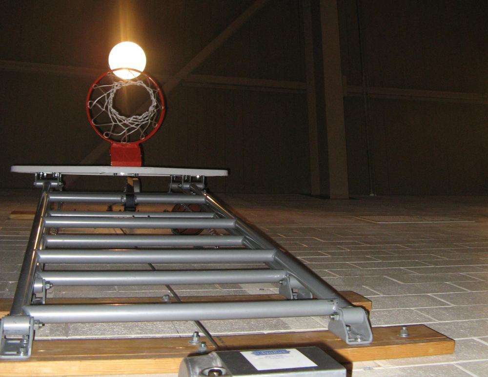 Gym Light over the Basketball Goal