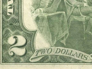 2 dollar bill corner