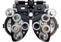 Optometrist diopter. White background.
