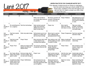 Chandlers Lent Calendar